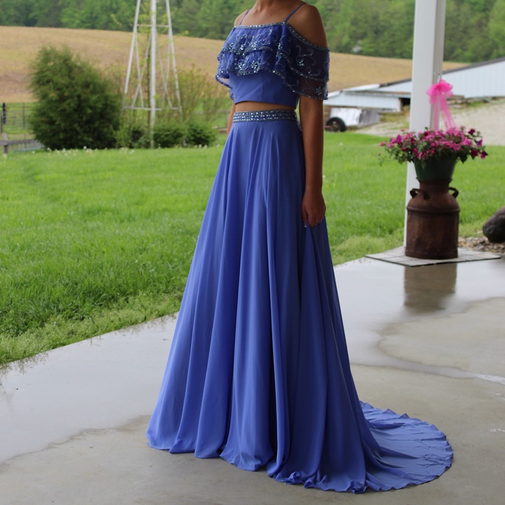 Lavender/purple/periwinkle two piece prom dress